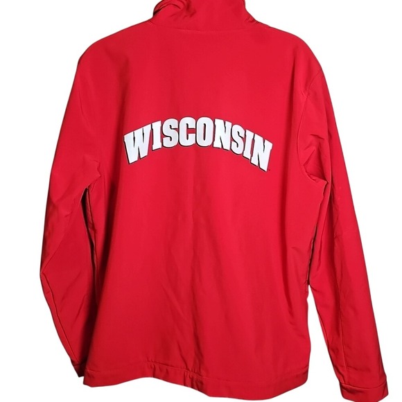 WISCONSIN Red Full-Zip Jacket with Logo Neopreme with contrasting white zippers - Picture 2 of 11